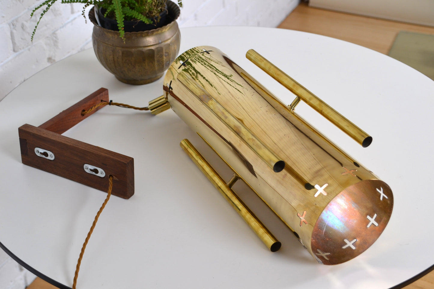 Mid century Gothic revival Church architectural brass wall light
