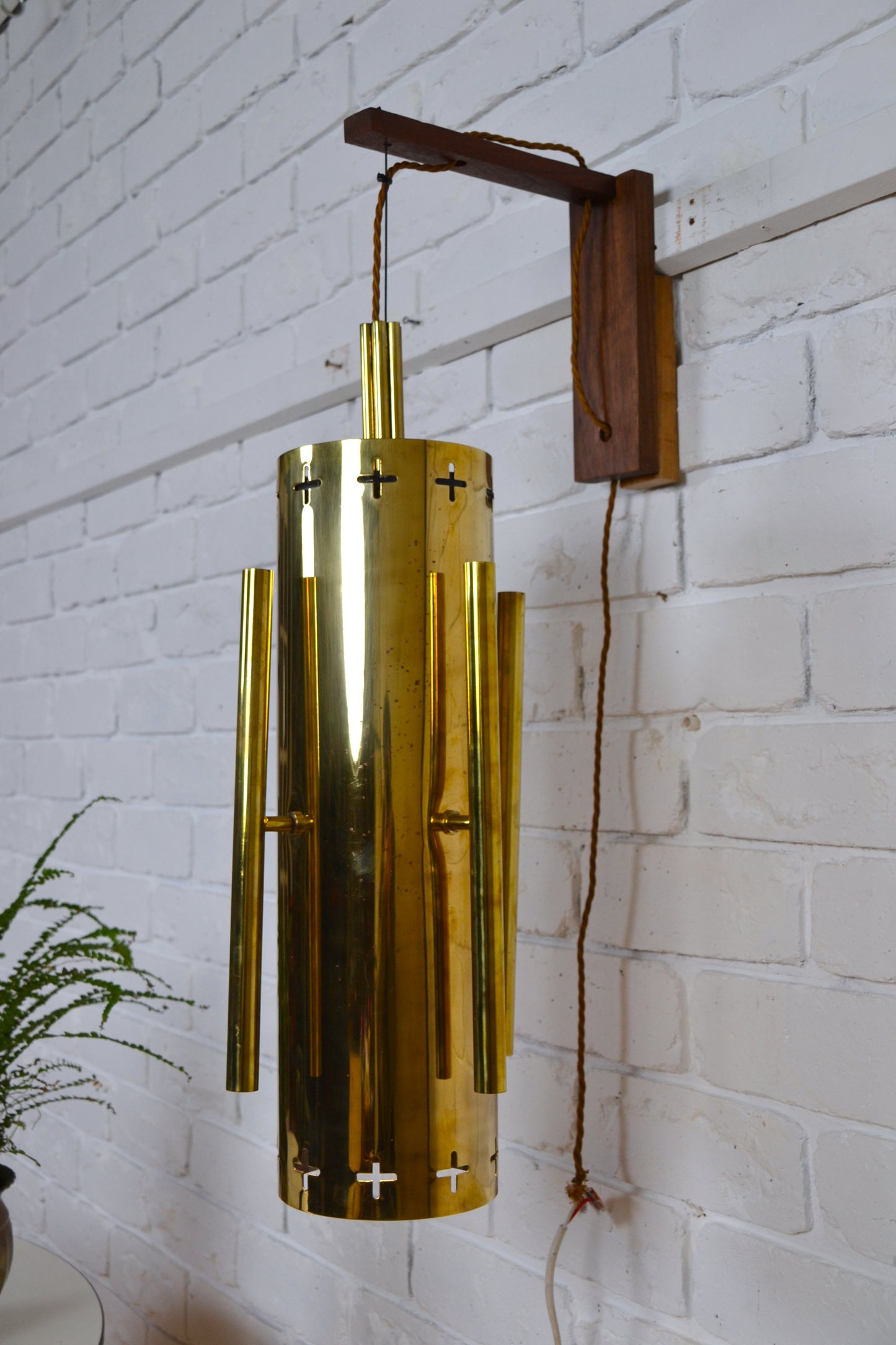 Mid century Gothic revival Church architectural brass wall light