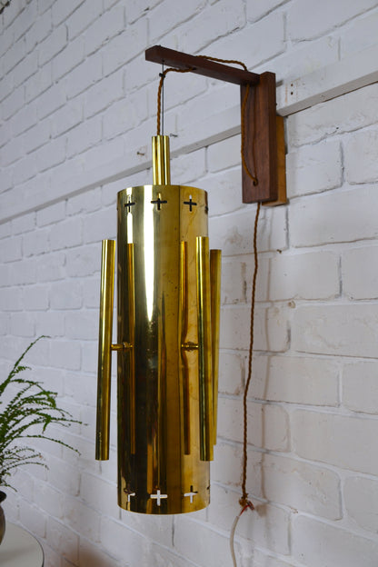 Mid century Gothic revival Church architectural brass wall light