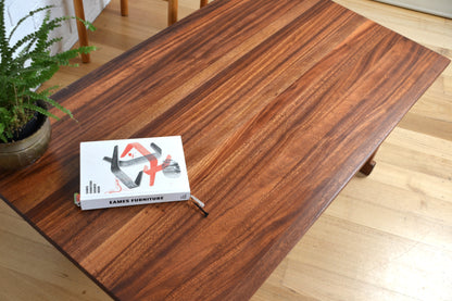 Vintage Danish coffee table / convert to dining -Restored solid top