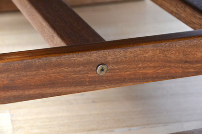 Vintage Danish coffee table / convert to dining -Restored solid top