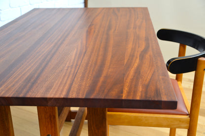 Vintage Danish coffee table / convert to dining -Restored solid top