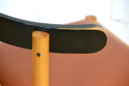 Danish dining chair - restored in tan leather by Hyllinger Mobler