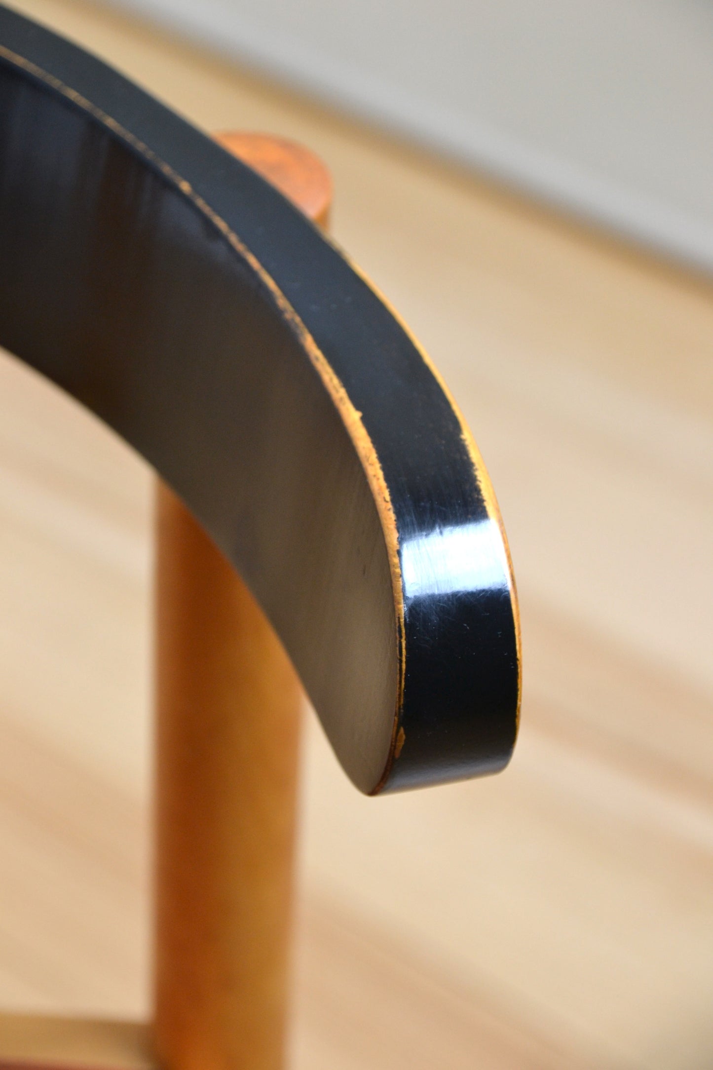 Danish dining chair - restored in tan leather by Hyllinger Mobler