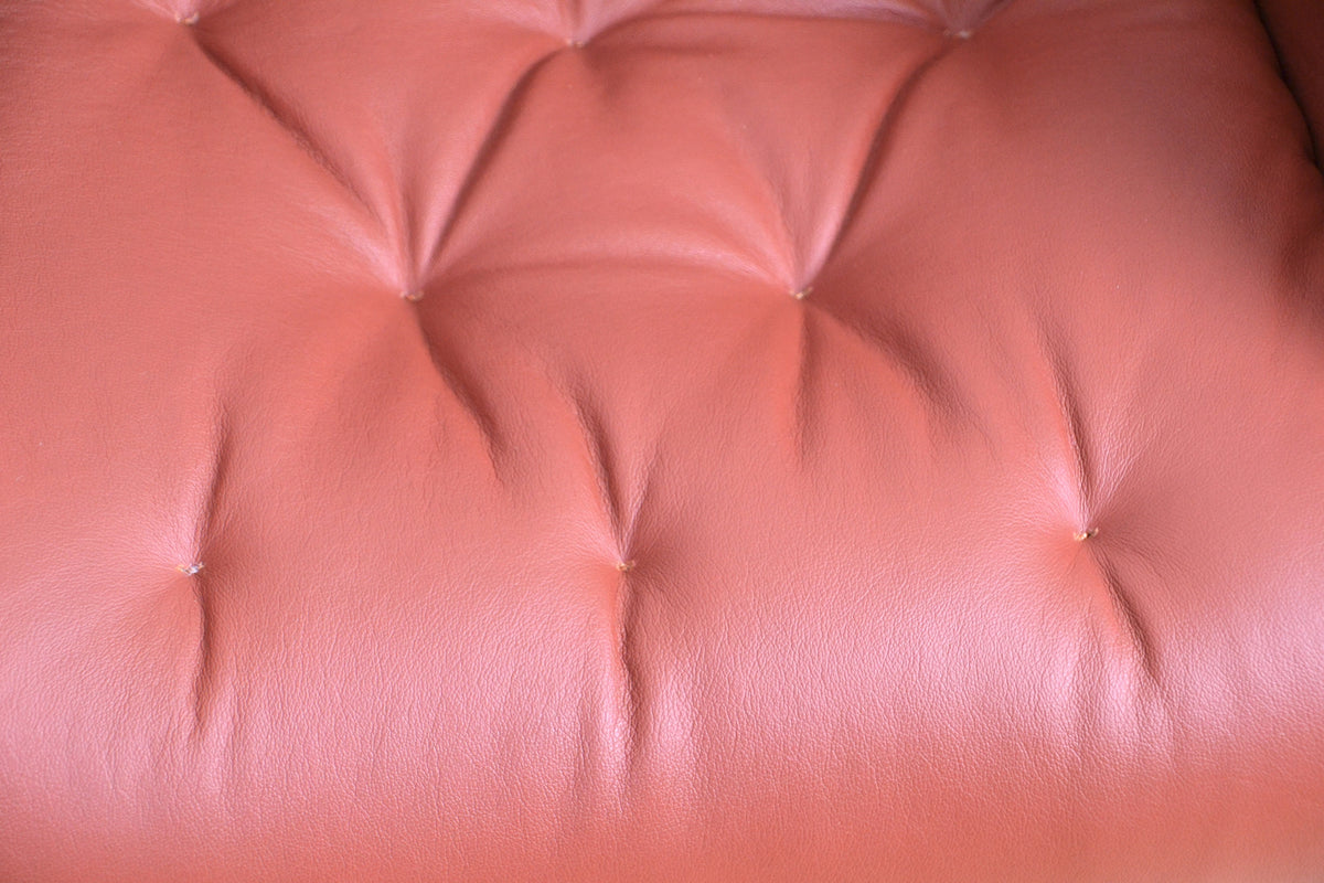 Vintage Swedish Tan leather modernist 'Mirja' Armchair- Bruno mathsson for DUX