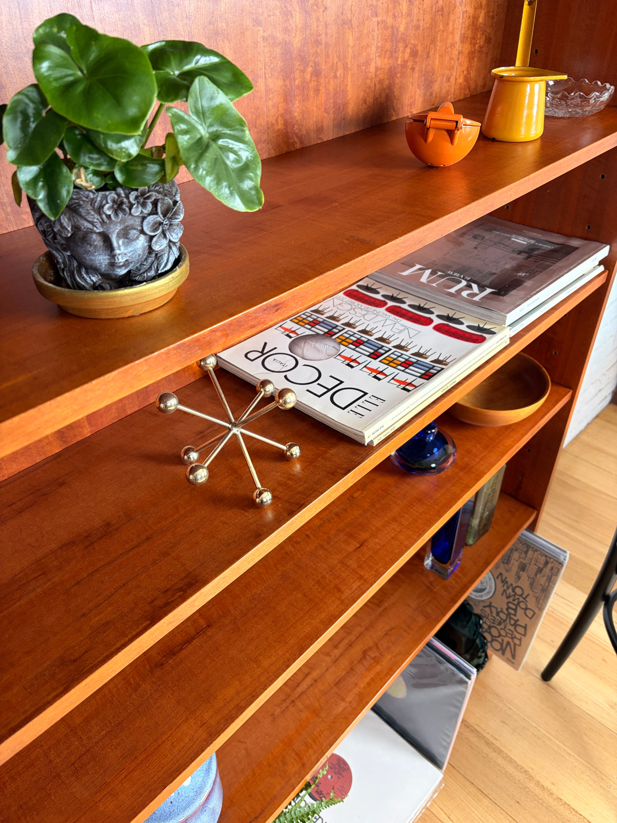 Impressive Mid century home library 7 shelf bookshelf cabinet 2.2 meters
