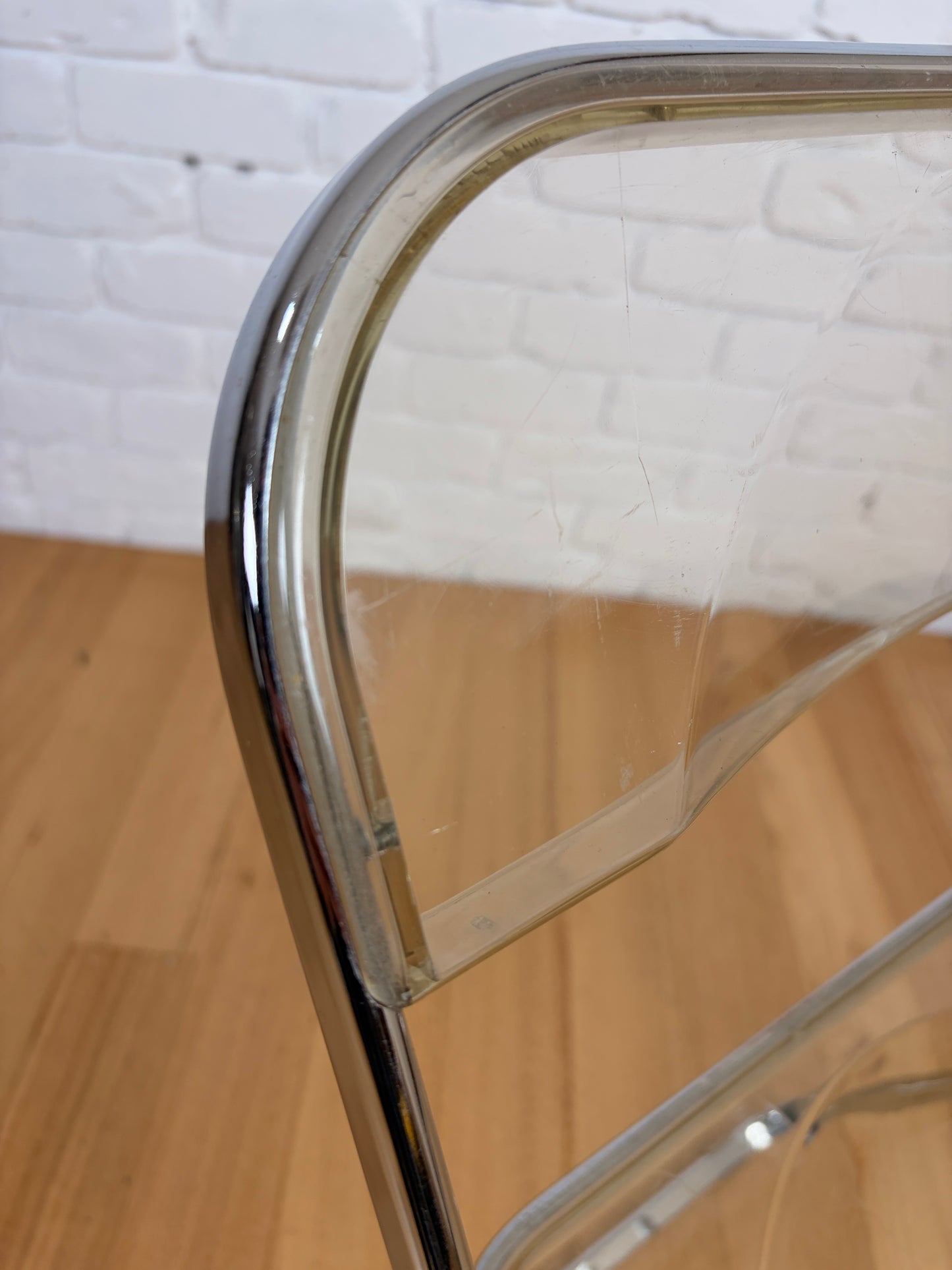 Vintage space aged designer folding chair by Giancarlo Piretti for Anonima Castelli