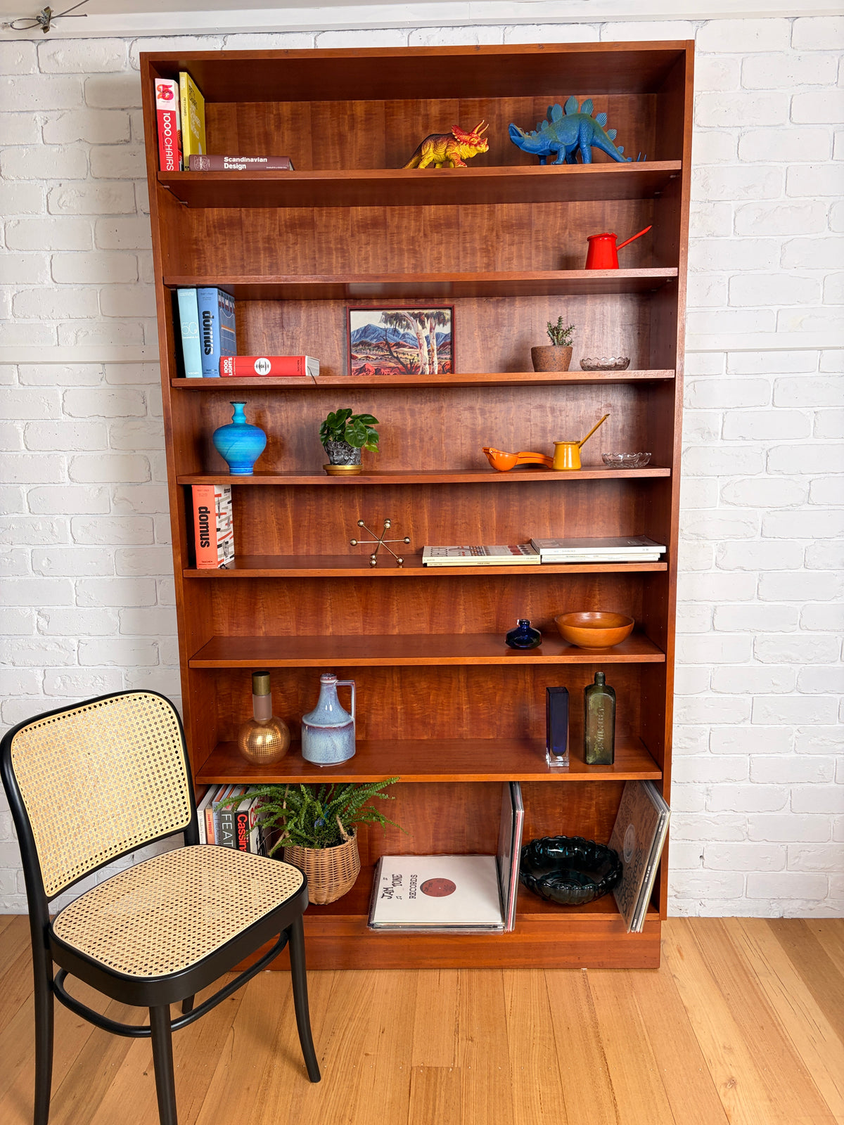 Impressive Mid century home library 7 shelf bookshelf cabinet 2.2 meters