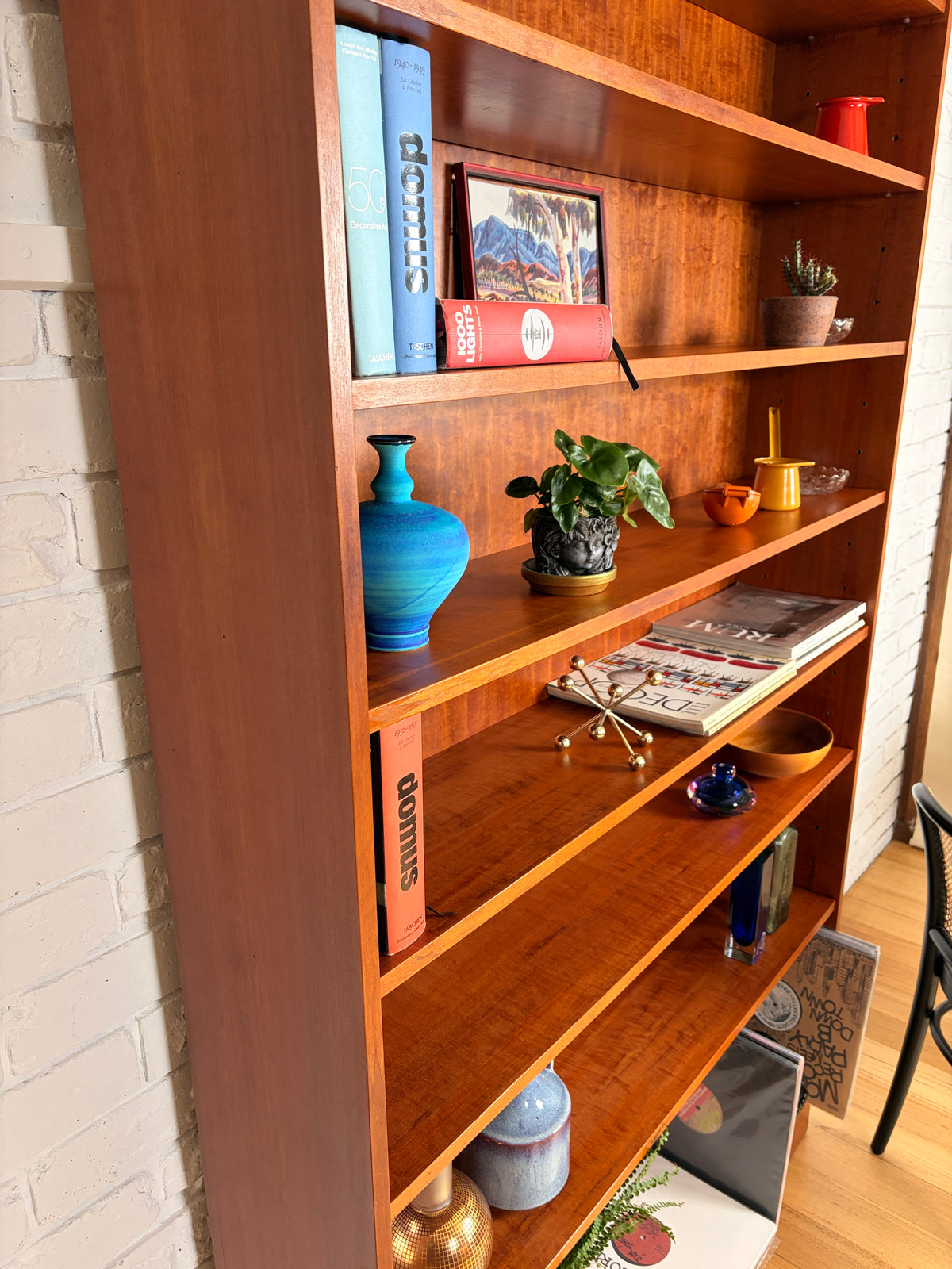 Impressive Mid century home library 7 shelf bookshelf cabinet 2.2 meters