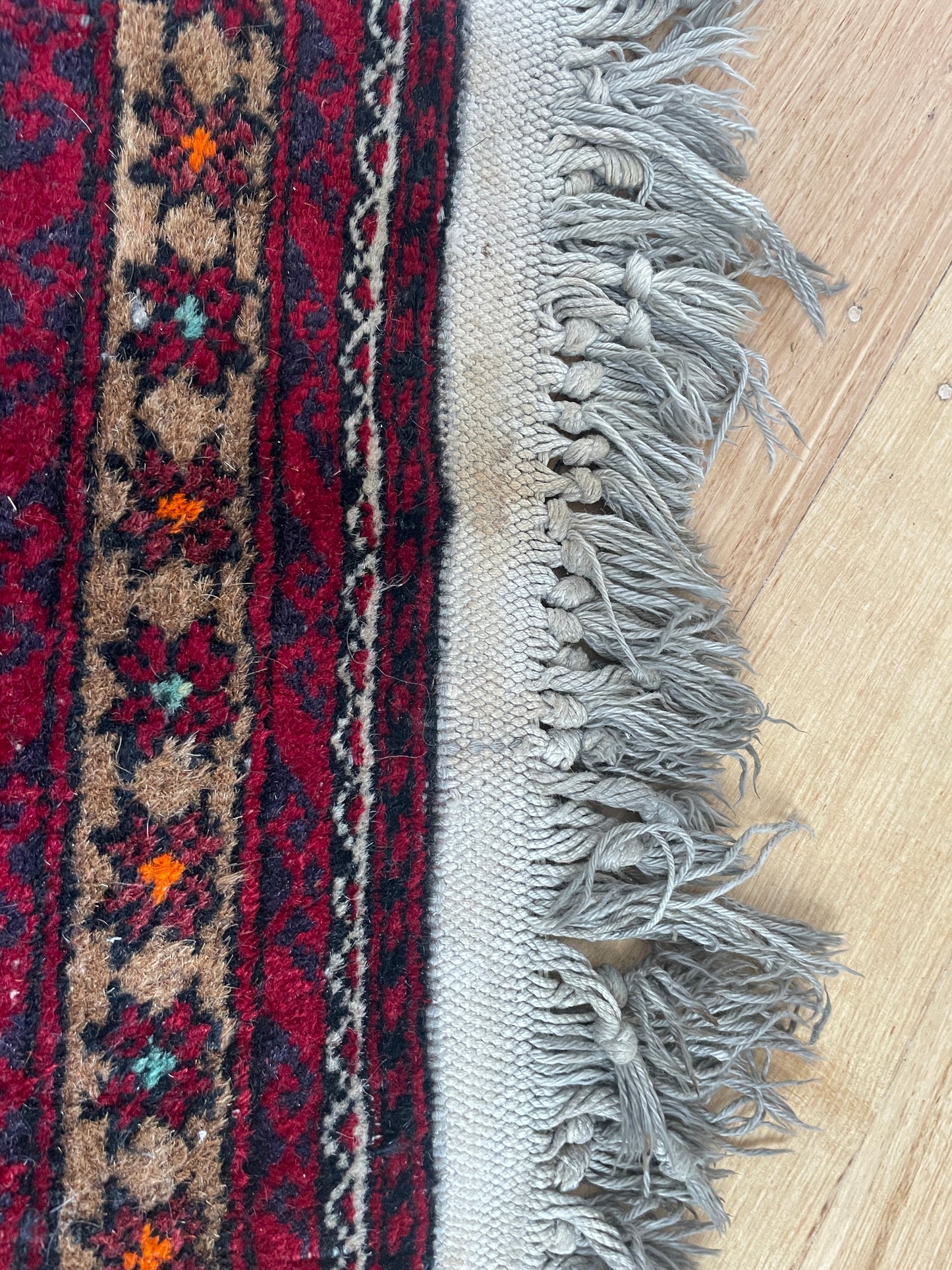 Afghan Baluchi vintage pure wool prayer rug pattern carpet / rug 2m