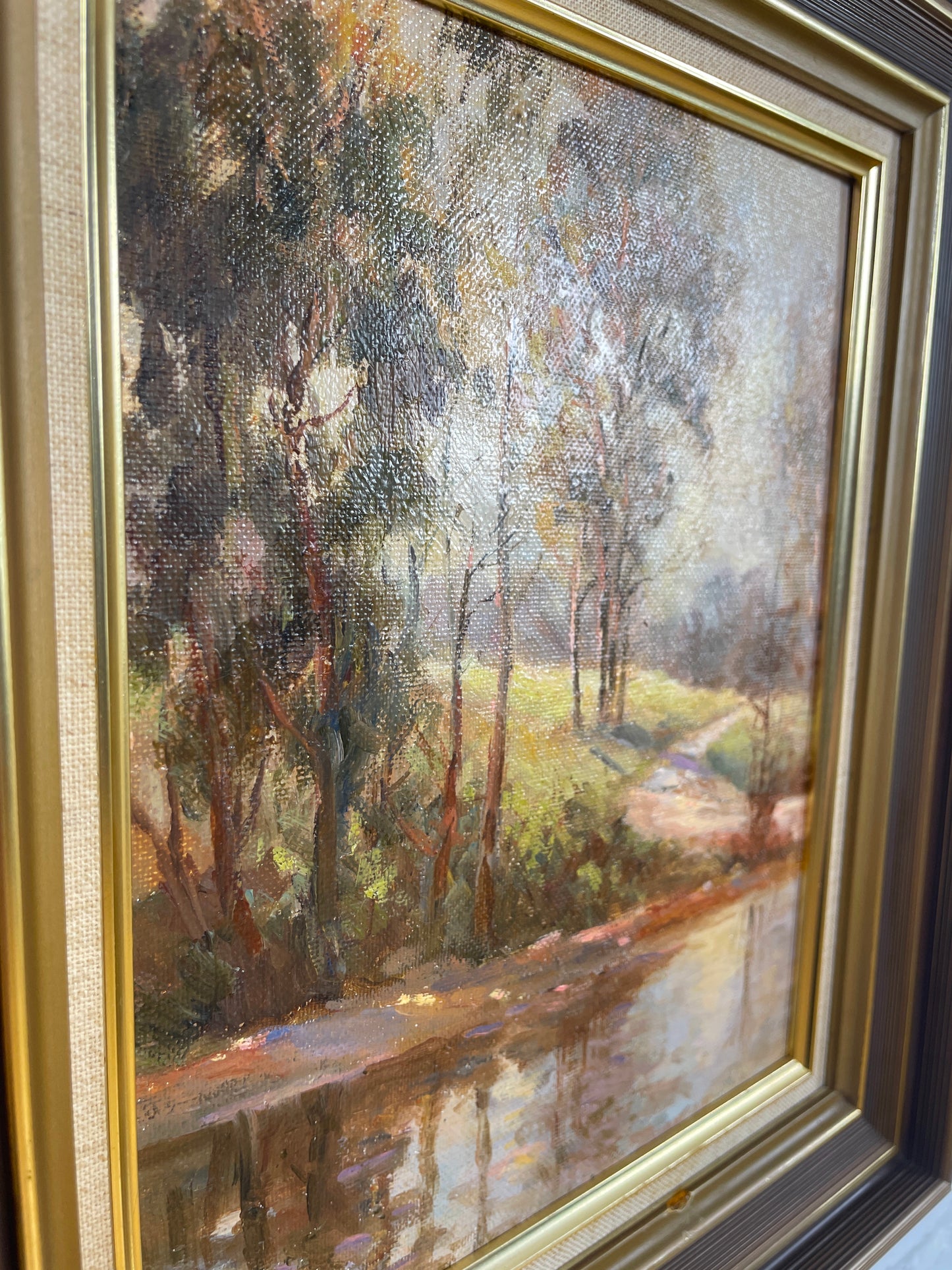 Vintage oil painting bushland by Agnes Szetey