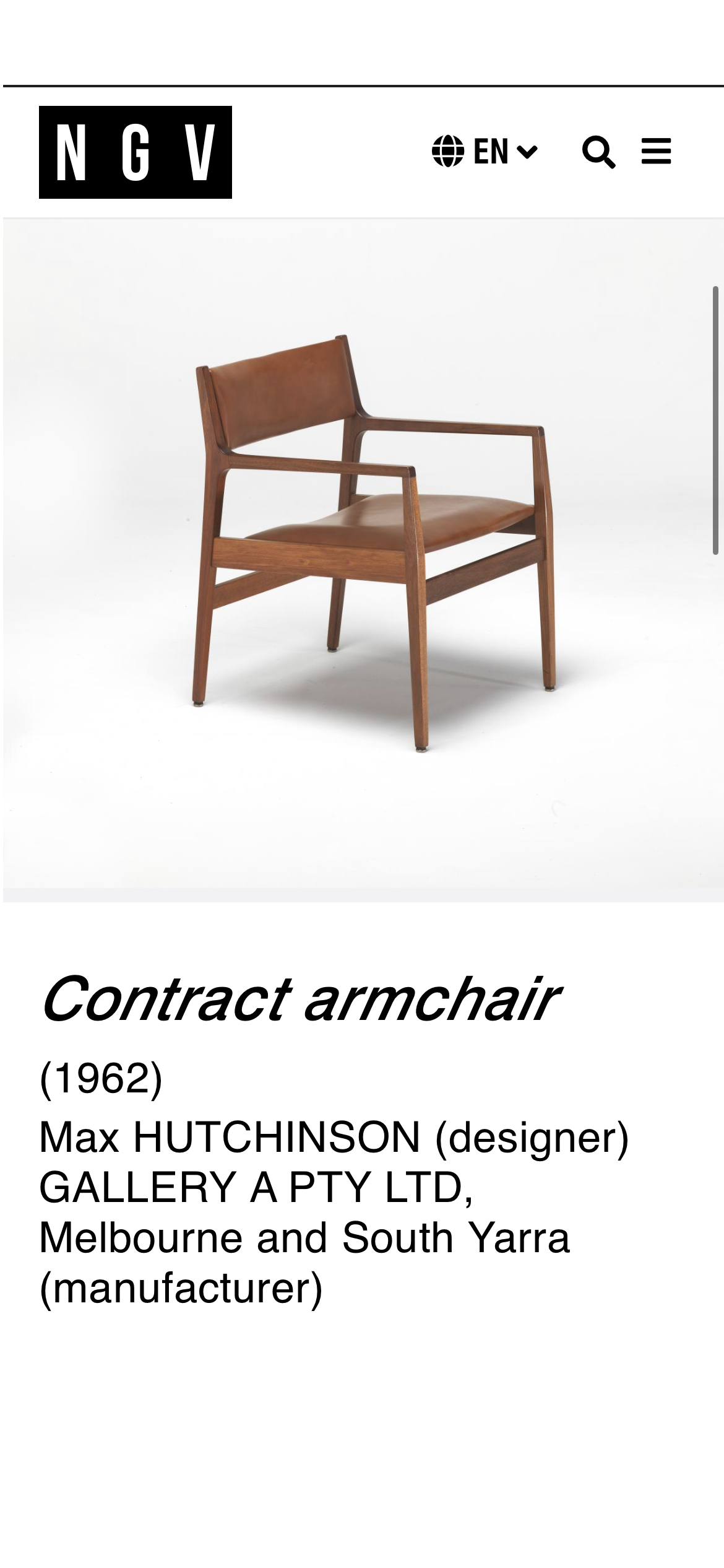 Max Hutchinson mid century armchair / orange boucle fabric