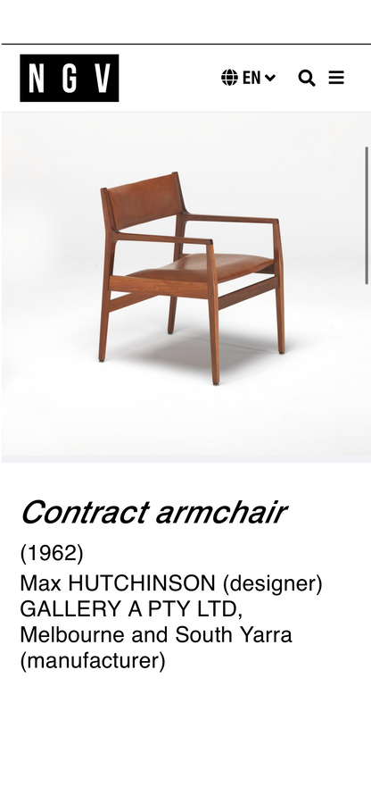 Max Hutchinson mid century armchair / orange boucle fabric- advert only