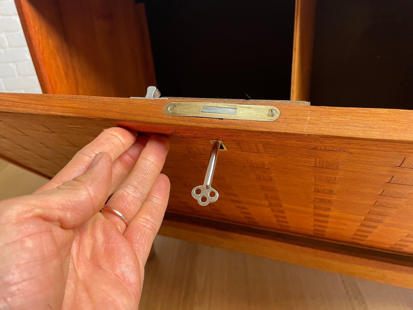 Vintage Danish Teak low cabinet / record hi fi storage by Poul Cadovius