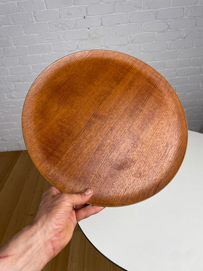 Mid century Teak round drinks tray