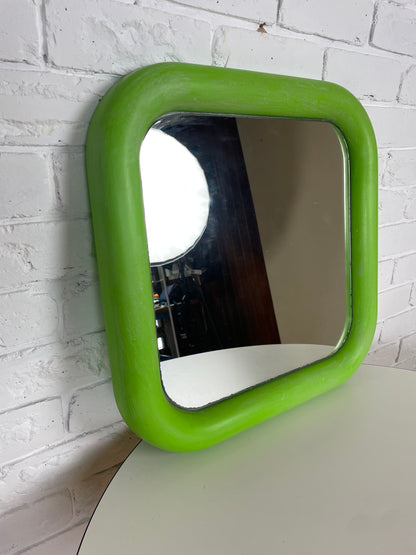 1960 space aged green plastic bubble mirror