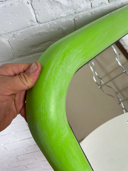 1960 space aged green plastic bubble mirror