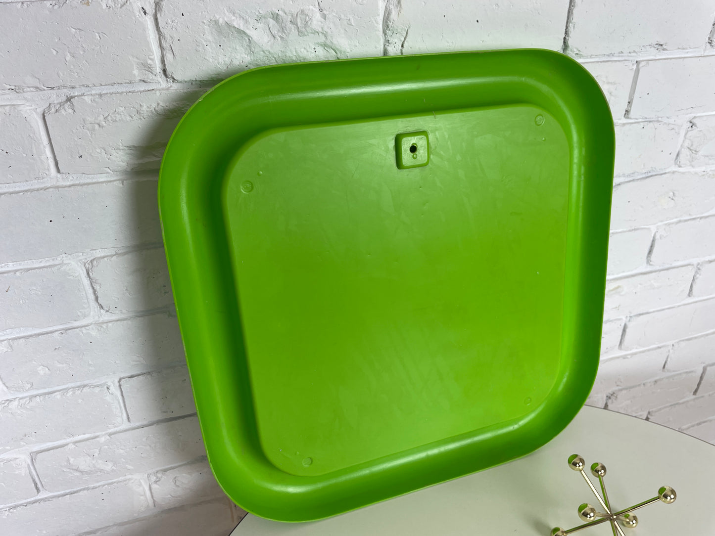 1960 space aged green plastic bubble mirror