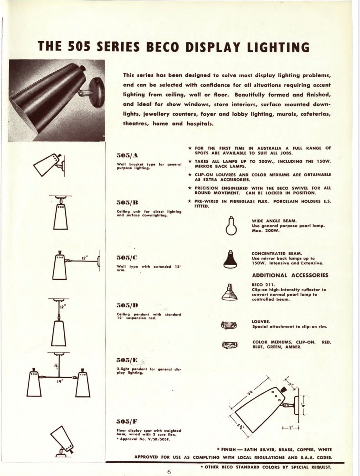 Rare* BECO Australian Mid century wall sconce light / lamp - Brown Evans & Co model 505