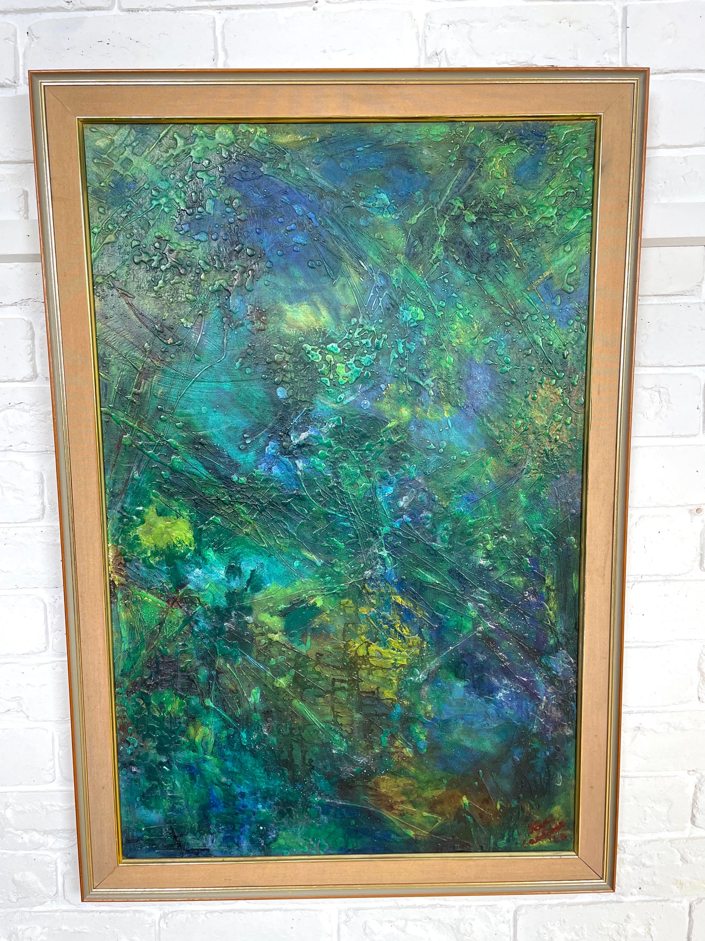 Vintage mixed media textured art work - c1968