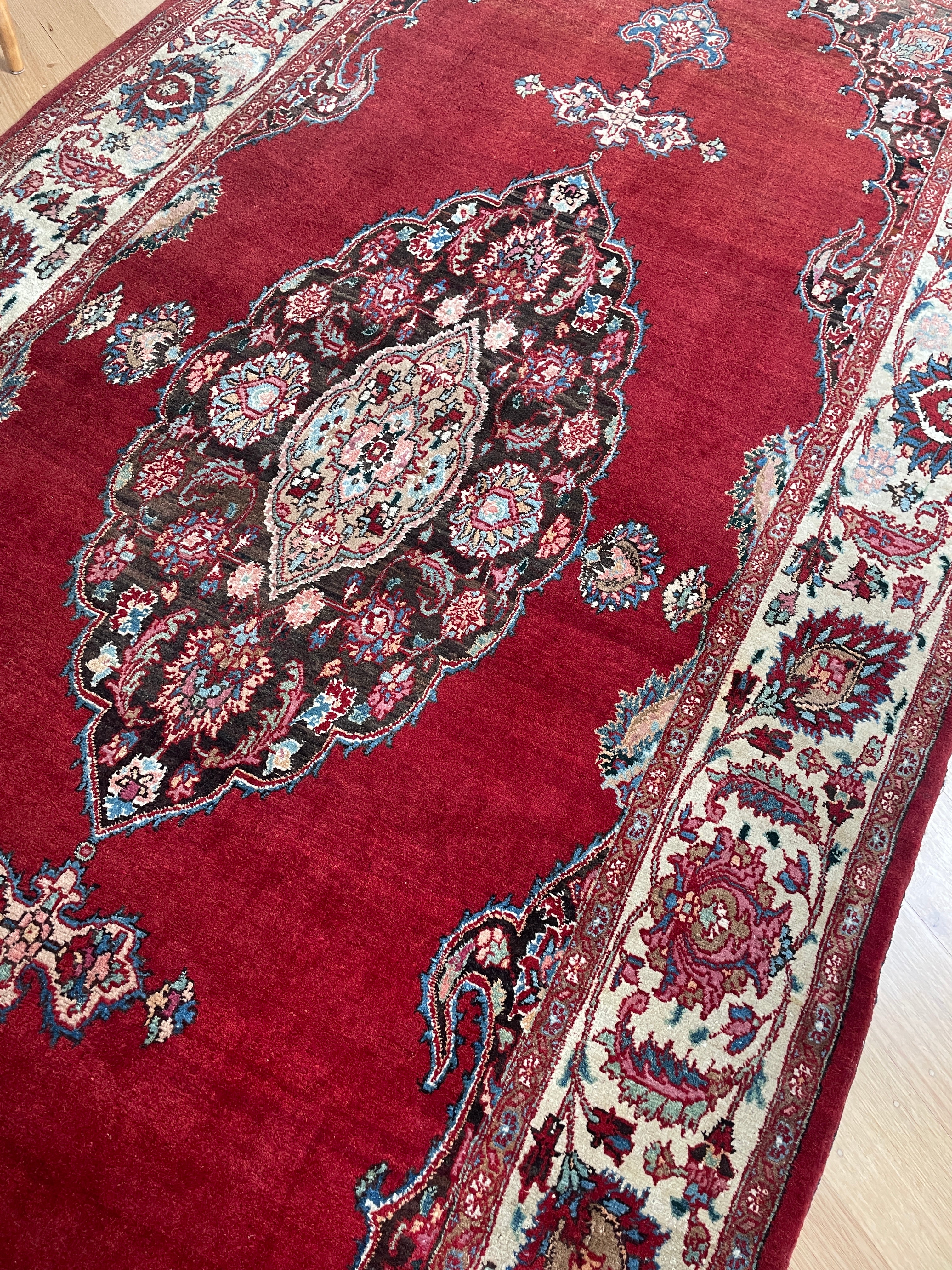Vintage Persian wool silk rug 3 meters