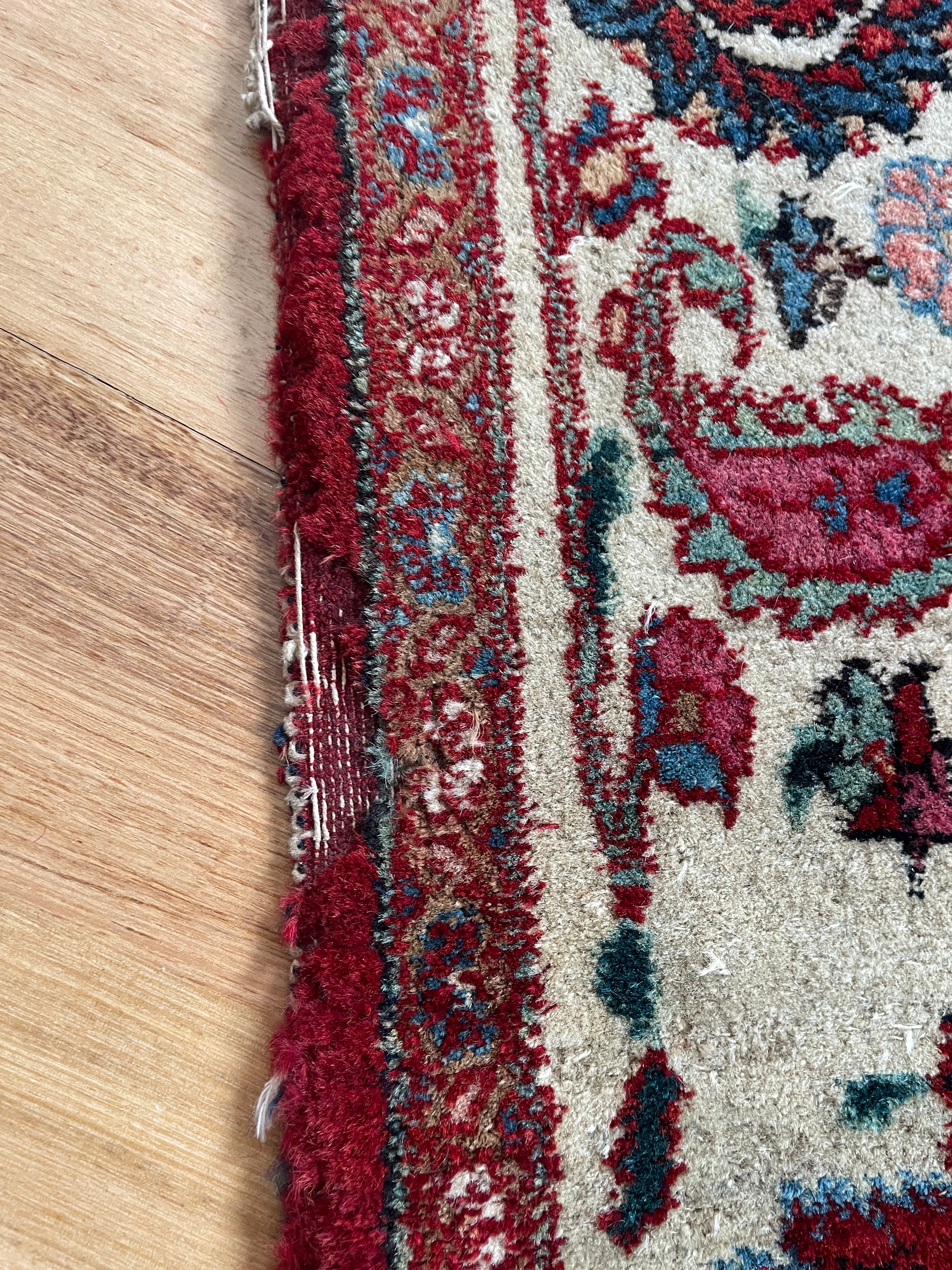 Vintage Persian wool silk rug 3 meters