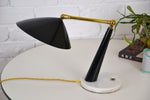 Load image into Gallery viewer, Mid century adjustable Italian marble &amp; brass desk lamp by Stilux Milano, Edwin Fox Furniture Vintage Mid century furniture Melbourne, Australian Mid Century, modern, Danish originals, chairs, armchairs, sofas, lounges, coffee tables, storage, sideboards, genuine Mid century lighting lamps, designer furniture, 20th century design, lighting restoration, BECO lighting, restoration mid century lighting, genuine mid century furniture,
