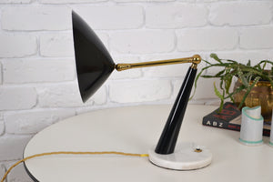 Mid century adjustable Italian marble & brass desk lamp by Stilux Milano, Edwin Fox Furniture Vintage Mid century furniture Melbourne, Australian Mid Century, modern, Danish originals, chairs, armchairs, sofas, lounges, coffee tables, storage, sideboards, genuine Mid century lighting lamps, designer furniture, 20th century design, lighting restoration, BECO lighting, restoration mid century lighting, genuine mid century furniture,