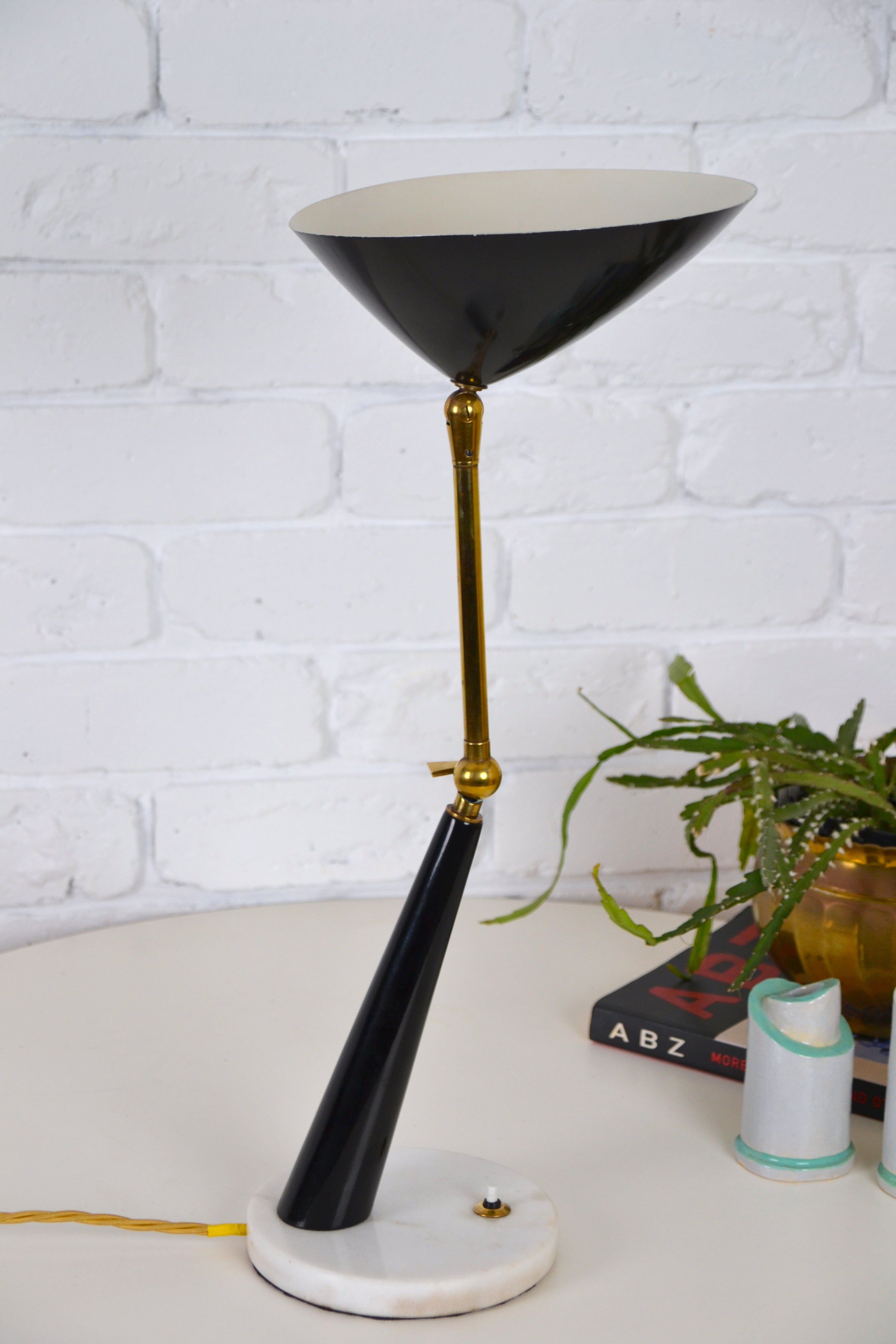 Mid century adjustable Italian marble & brass desk lamp by Stilux Milano, Edwin Fox Furniture Vintage Mid century furniture Melbourne, Australian Mid Century, modern, Danish originals, chairs, armchairs, sofas, lounges, coffee tables, storage, sideboards, genuine Mid century lighting lamps, designer furniture, 20th century design, lighting restoration, BECO lighting, restoration mid century lighting, genuine mid century furniture,