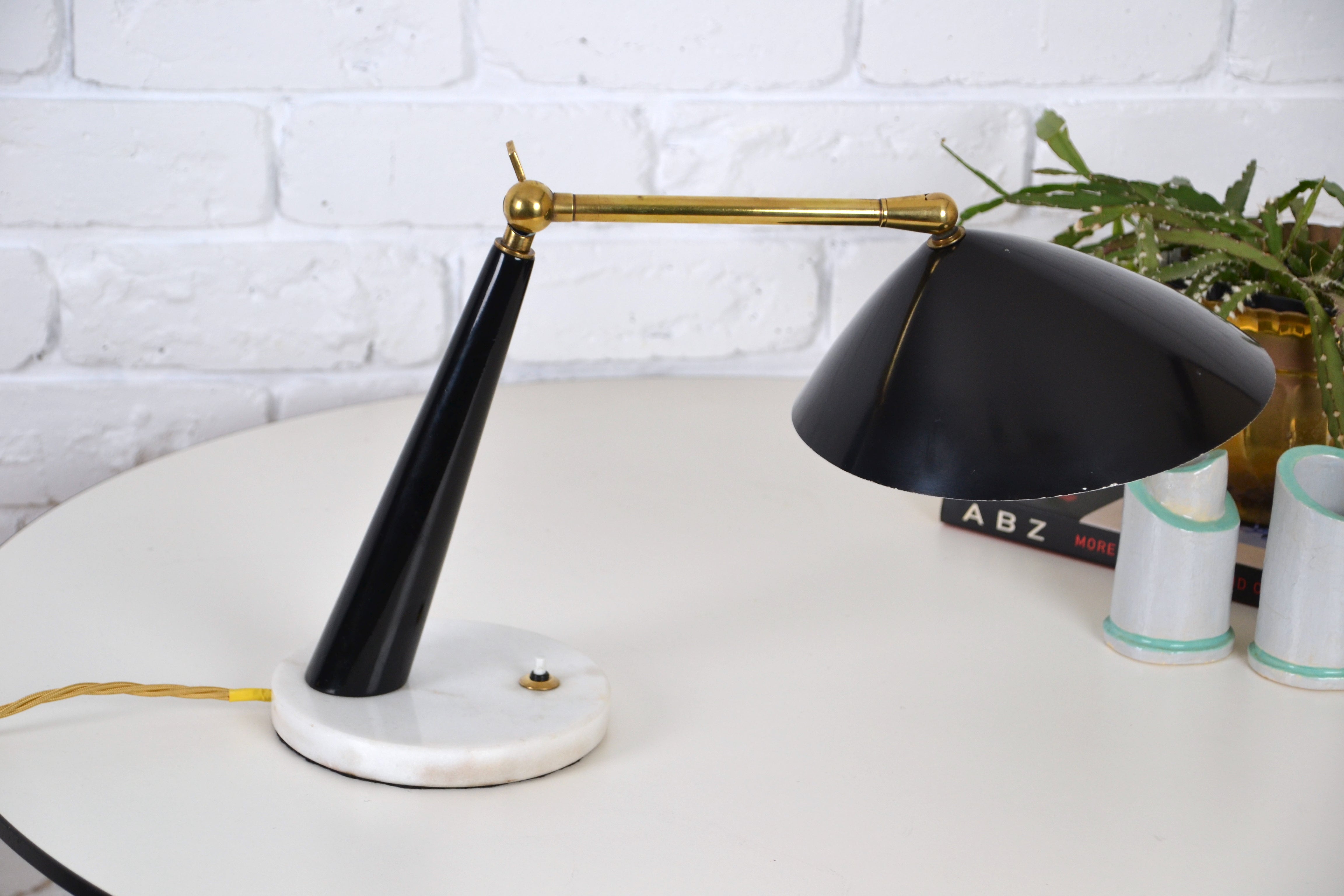 Mid century adjustable Italian marble & brass desk lamp by Stilux Milano, Edwin Fox Furniture Vintage Mid century furniture Melbourne, Australian Mid Century, modern, Danish originals, chairs, armchairs, sofas, lounges, coffee tables, storage, sideboards, genuine Mid century lighting lamps, designer furniture, 20th century design, lighting restoration, BECO lighting, restoration mid century lighting, genuine mid century furniture,