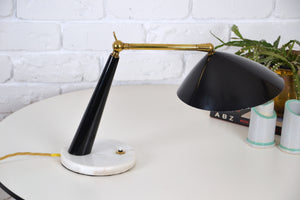 Mid century adjustable Italian marble & brass desk lamp by Stilux Milano, Edwin Fox Furniture Vintage Mid century furniture Melbourne, Australian Mid Century, modern, Danish originals, chairs, armchairs, sofas, lounges, coffee tables, storage, sideboards, genuine Mid century lighting lamps, designer furniture, 20th century design, lighting restoration, BECO lighting, restoration mid century lighting, genuine mid century furniture,