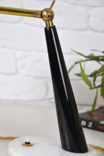 Load image into Gallery viewer, Mid century adjustable Italian marble &amp; brass desk lamp by Stilux Milano, Edwin Fox Furniture Vintage Mid century furniture Melbourne, Australian Mid Century, modern, Danish originals, chairs, armchairs, sofas, lounges, coffee tables, storage, sideboards, genuine Mid century lighting lamps, designer furniture, 20th century design, lighting restoration, BECO lighting, restoration mid century lighting, genuine mid century furniture,
