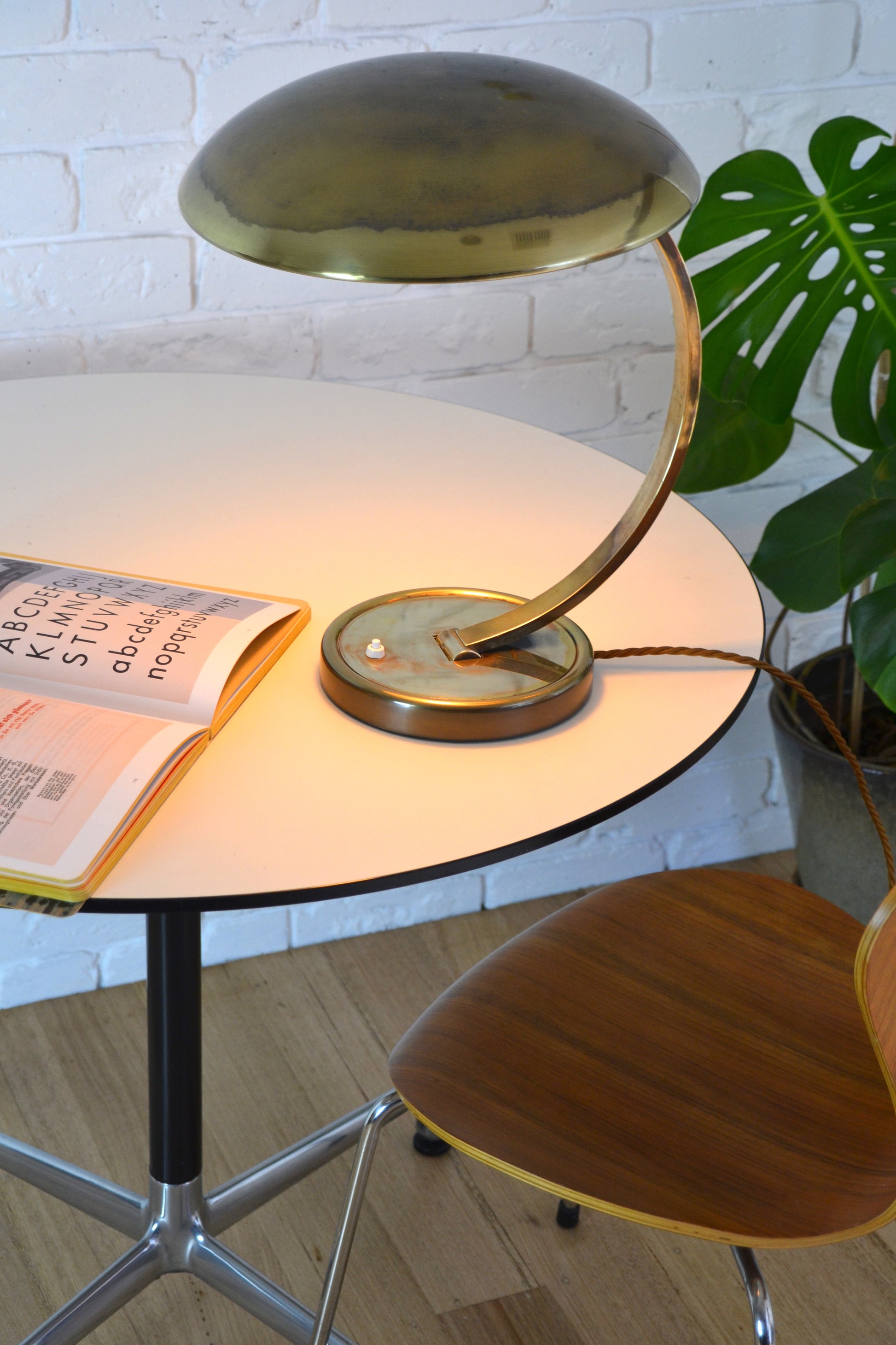 Vintage Kasier Brass lamp 6751 by Christian Dell - Art Deco / BEdwin Fox Furniture Vintage Mid century furniture Melbourne, Australian Mid Century, modern, Danish originals, chairs, armchairs, sofas, lounges, coffee tables, storage, sideboards, genuine Mid century lighting lamps, designer furniture, 20th century design, lighting restoration, BECO lighting, restoration mid century lighting, genuine mid century furniture, auhaus