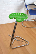 Load image into Gallery viewer, Vintage Rodney Kinsman Tractor stool in green &amp; chrome / abstract furniture art, Vintage, Mid century, Retro, Vintage furniture, mid century furniture, vintage furniture Melbourne, mid century furniture Melbourne, Australian Mid Century, Retro furniture, Retro furniture Melbourne, modern furniture, Danish furniture Melbourne, Danish originals, chairs, armchairs, sofas, lounges, coffee tables, storage, sideboards, genuine Mid century lighting lamps, designer furniture,
