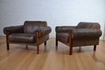 Load image into Gallery viewer, Mid century Danish Buffalo leather Rosewood armchairs by Sven Ellekær, Edwin Fox Furniture Vintage Mid century furniture Melbourne, Australian Mid Century, modern, Danish originals, chairs, armchairs, sofas, lounges, coffee tables, storage, sideboards, genuine Mid century lighting lamps, designer furniture, 20th century design, lighting restoration, BECO lighting, restoration mid century lighting, genuine mid century furniture, 
