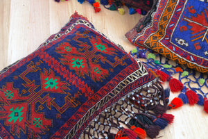 Afghan Baluchi modern wool Tribal saddle bag / pillow - home decor pillow #2