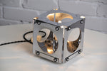 Load image into Gallery viewer, Vintage Italian chrome cube lamp by Goffredo Reggiani
