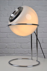 Vintage Italian glass eyeball lamp on chrome plinth