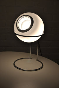 Vintage Italian glass eyeball lamp on chrome plinth
