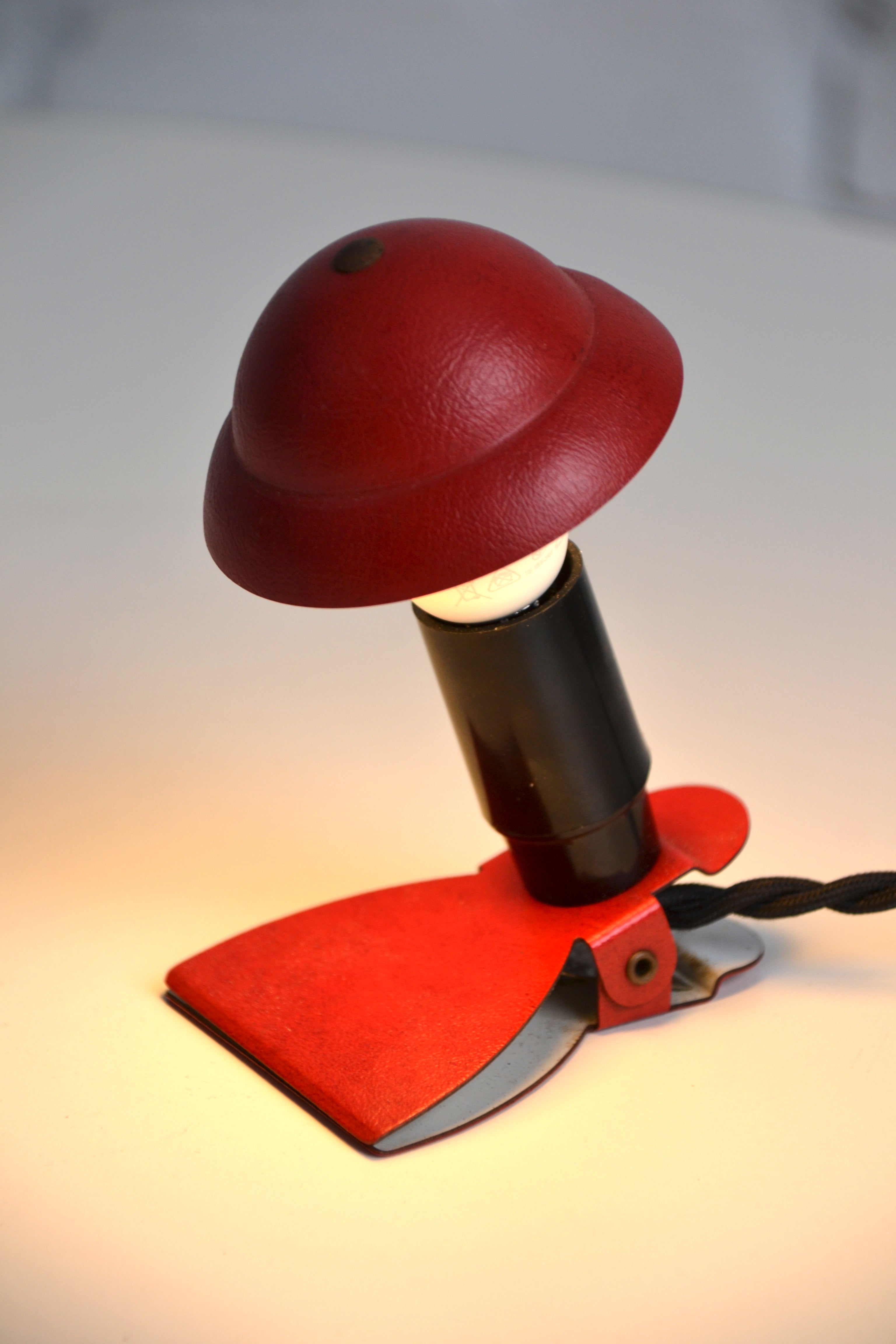 Mid century miniature helmet clip lamp - America