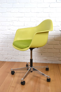 Eames DAR Vitra plastic tub chair- office version castors / gas lift