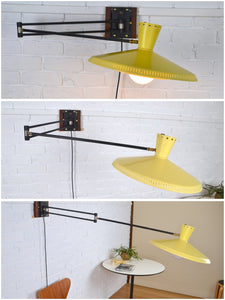Mid century articulated telescopic wall lamp by Louis Kalff / Philips, Edwin Fox Furniture Vintage Mid century furniture Melbourne, Australian Mid Century, modern, Danish originals, chairs, armchairs, sofas, lounges, coffee tables, storage, sideboards, genuine Mid century lighting lamps, designer furniture, 20th century design, lighting restoration, BECO lighting, restoration mid century lighting, genuine mid century furniture,